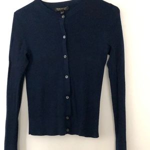 Merino wool fitted cardigan Banana Republic Dark blue S